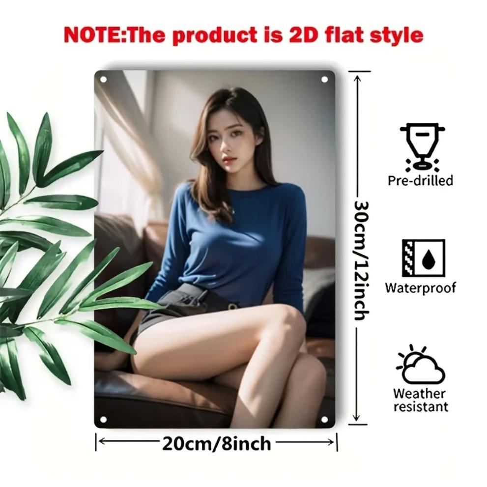 Elegancka Kobieta Metalowa Sztuka Ścienna Nowoczesny Wystrój Domowego Biura Brązowy Minimalistyczny Znak z Elementami Montażowymi