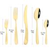 AJOYOUS 30Pcs Dinnerware Set Steak Knives Fork Tea Spoon Cutlery Set Stainless Steel Western Flatware Kitchen Tableware