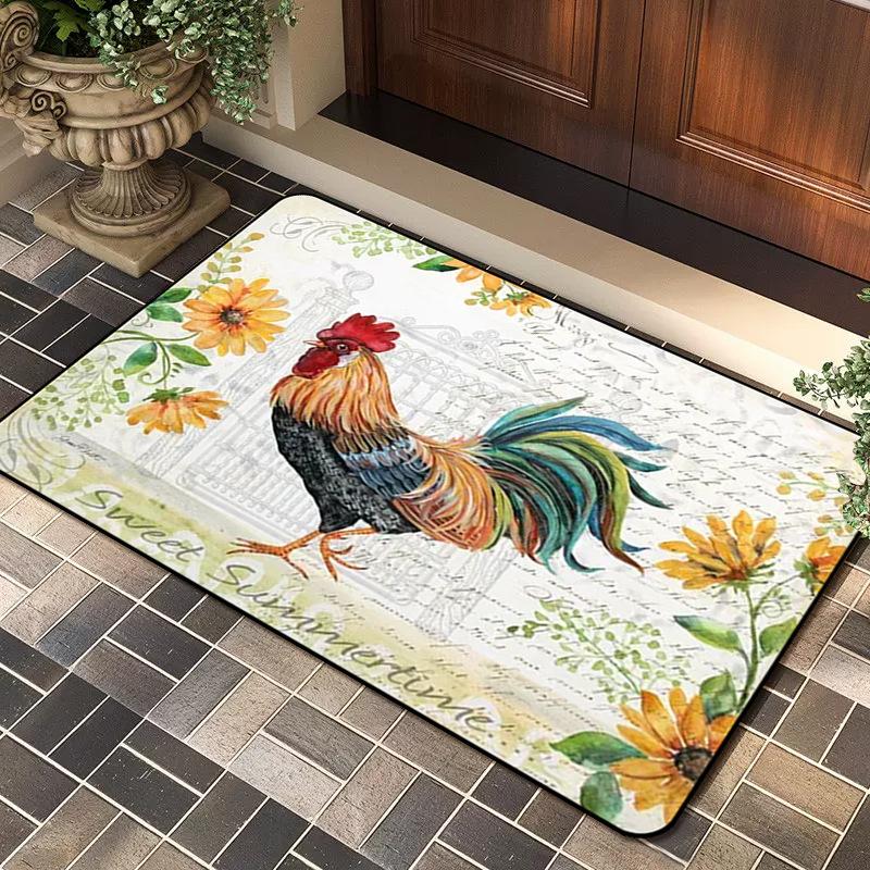 American Rooster Door Mat Creative Cartoon Porch Mat Toilet Bathroom Non-Slip Foot Mat