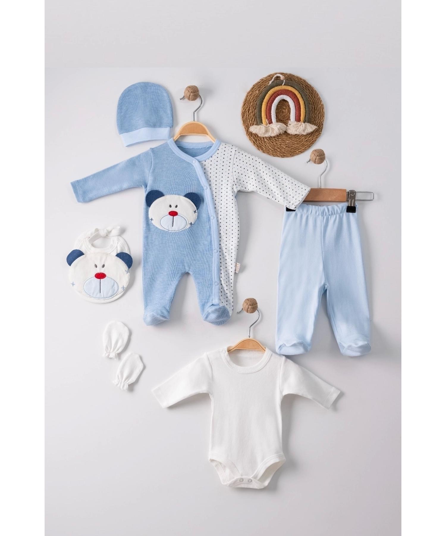 

Комбинезон с вышивкой Teddy Bear из 100% хлопка для мальчика, набор из 5 шт.