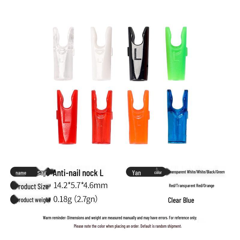 Multicolor Anti-Nail Plastic Arrow Nock with Inner Insert and Outer Wrap, Various Specifications Available.