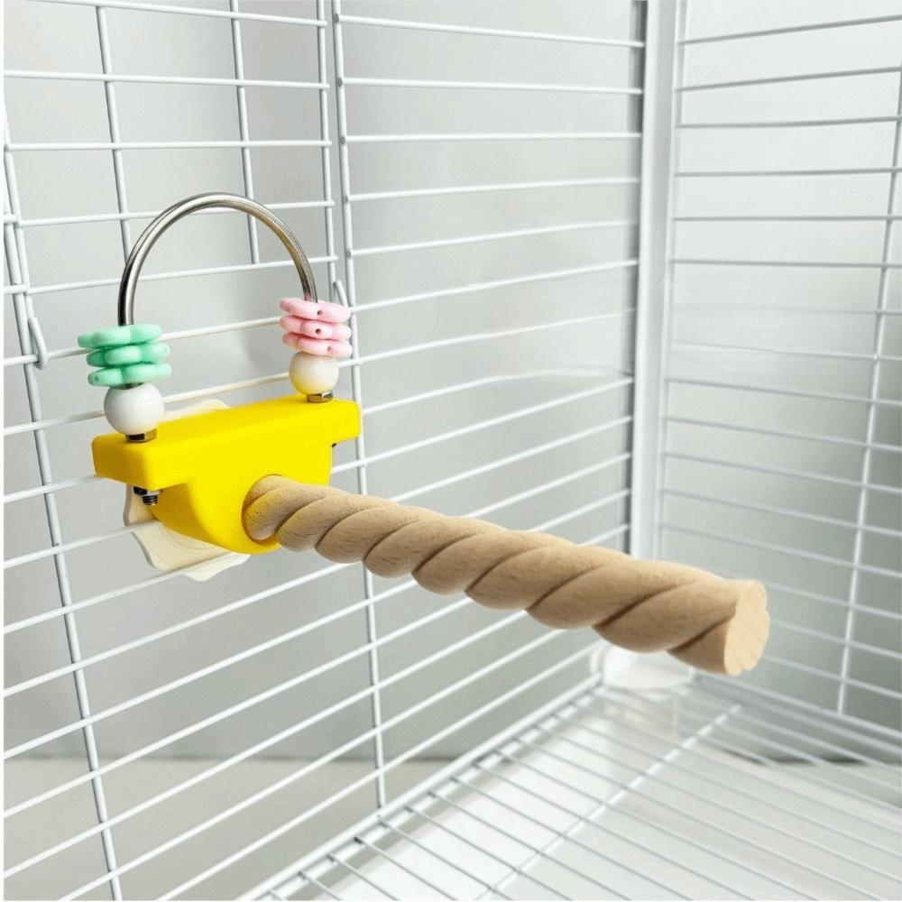 Flower Chew Fun Bird Perch Stand Wear-resistant Non-slip Paw Grinding Sticks Beak Nail Grinder Easy Installation