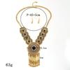 Vintage Water Drop Tassel Necklace With Rhinestone Hollow Geometric Pendant For Women
