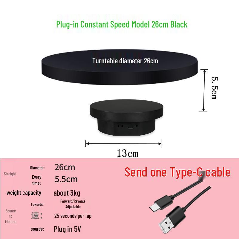 Automatic Rotating Display Stand for Live Streaming, E-commerce, Figurines, and Panoramic Photo/Video Shooting