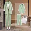 Spring Korean Elegant Women's Suit Blazer Leisure Pants Tweed Jacket Jacket Pants Set