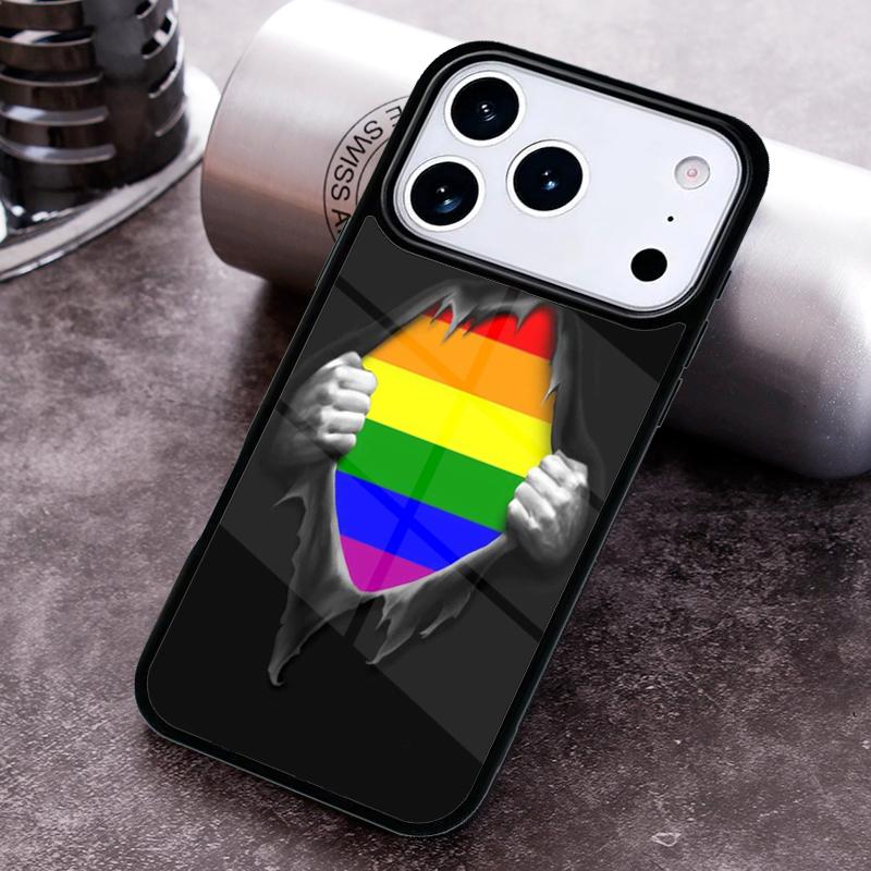 Rainbow Gay LGBT Finger Phone Case for iPhone 17 16 15 Pro Max Air 14 13 12 11 Plus Shockproof Capa Cover