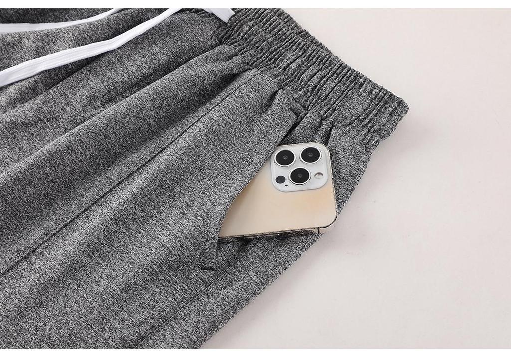 Men's Quick-Dry Ice-Feeling Running Pants, Tapered Fit for Outdoor Fitness, Solid Color, Summer 2024 Collection.