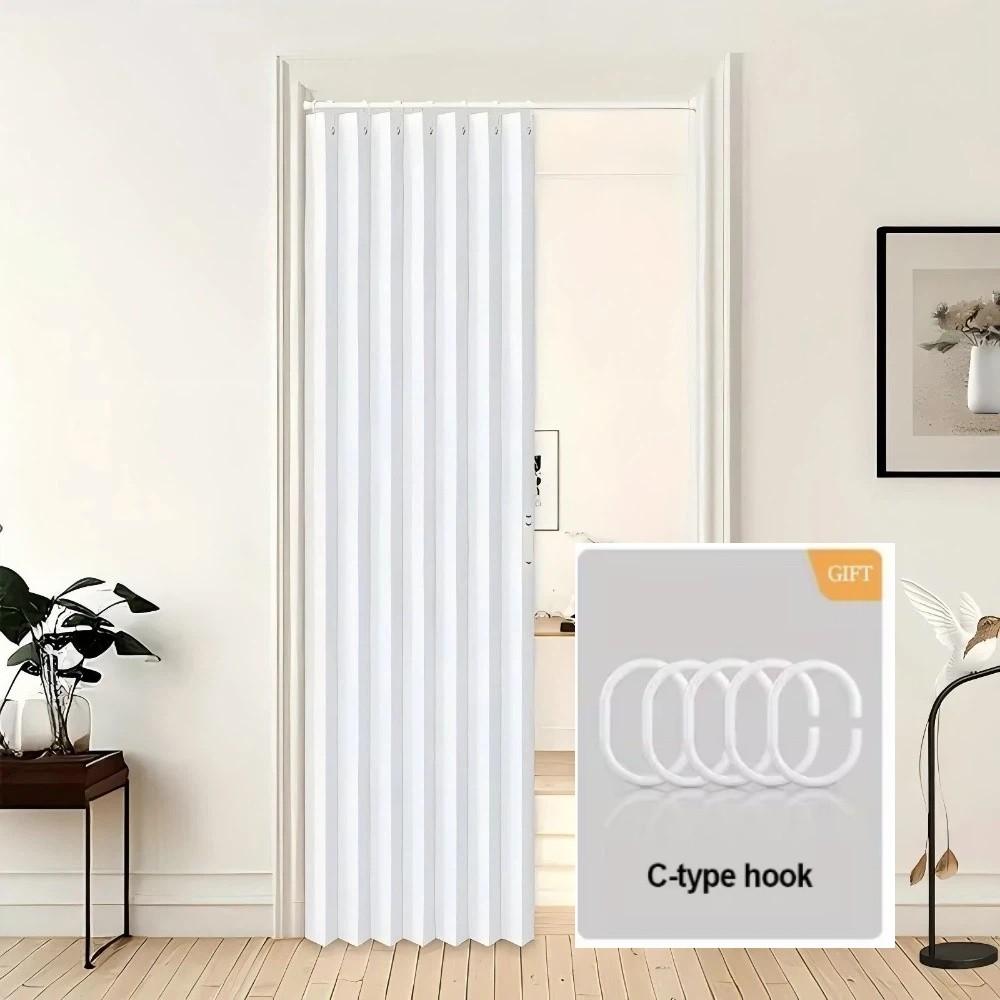 Thick Folding Door Curtain Waterproof Closet Curtain Partition Curtain Bath Curtain Bedroom