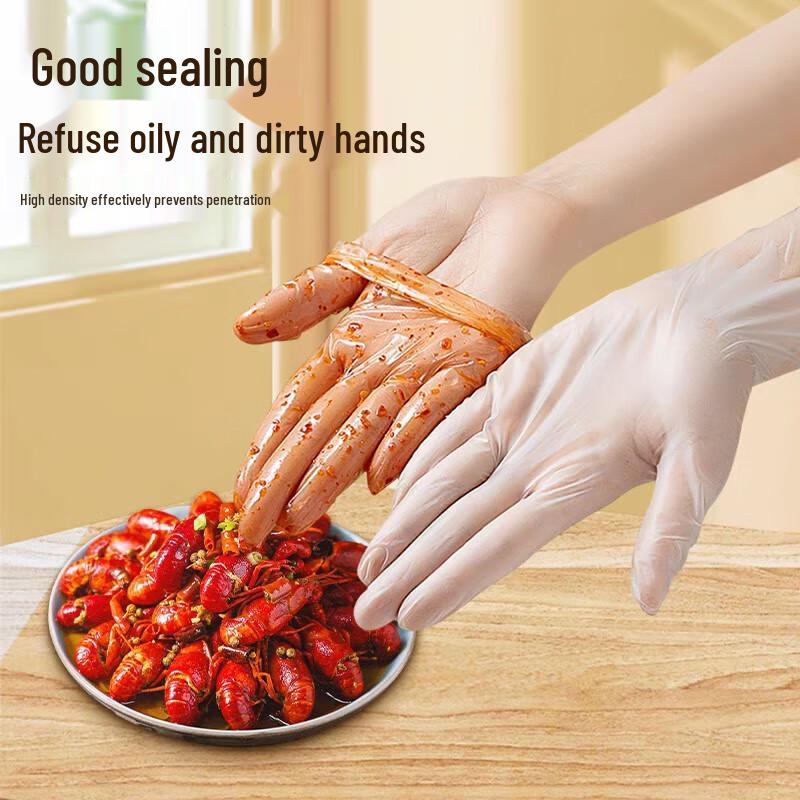 Hexinyue Disposable PVC Gloves, Large, 100 Count