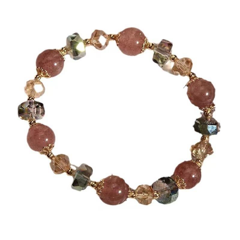 Color Girl Light Luxury New Glazed Imitation Strawberry Crystal Bracelet Beaded Bracelet Women Mori Simple Fashion Bracelet