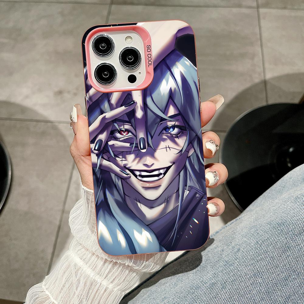 JJK Mahito Phone Case for iPhone 17 16 15 14 13 12 11 X XR XS Air Pro Max Plus Pink Colorful Silver Cover