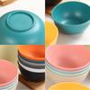 TK Exclusive Wheat Straw Bowl: 15cm Macaron Color, Vertical Stripe Design, Customizable with Logo