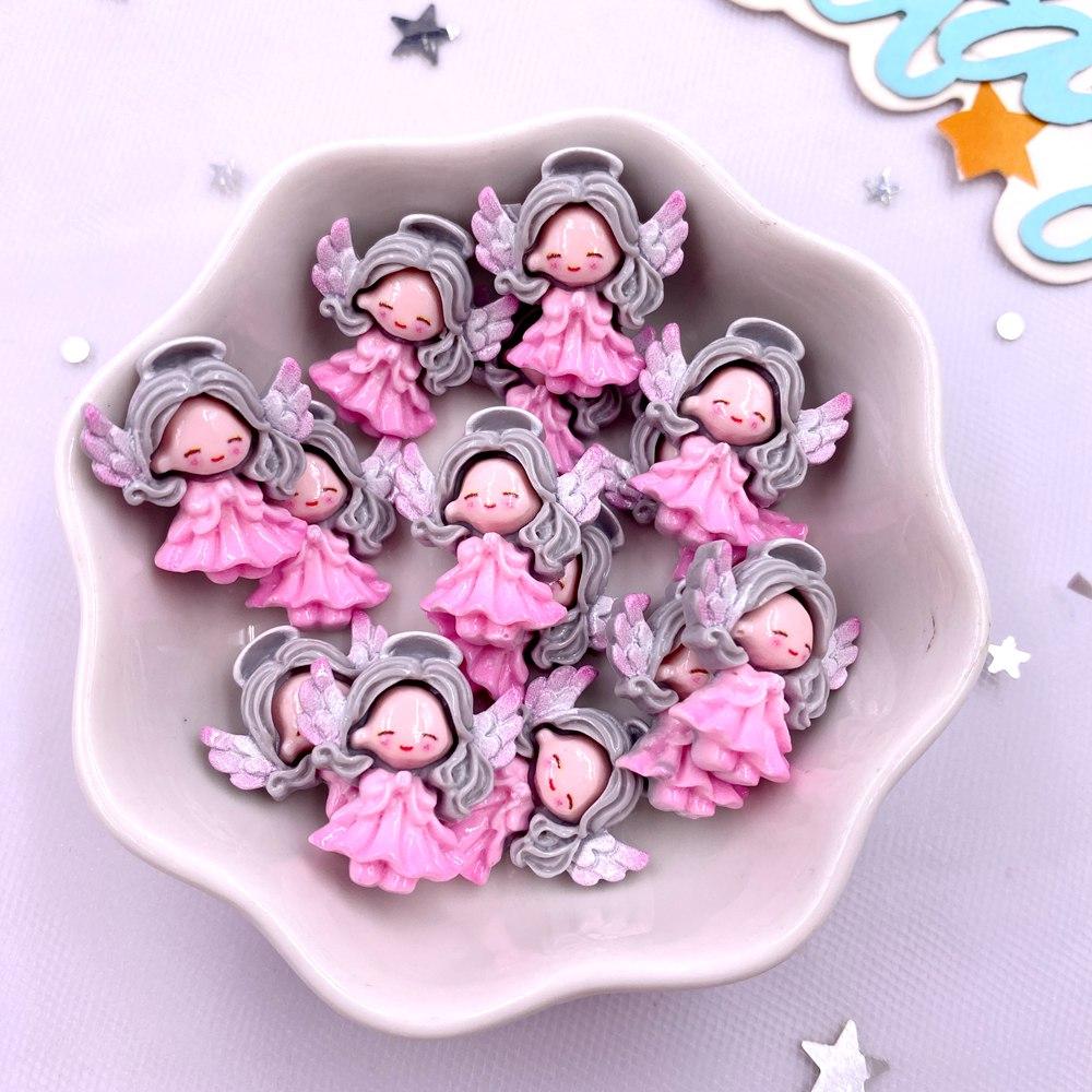 20 SZTŻywica Kawaii Kolorowy Kreskówkowy Aniołek Dziewczynka Płaska Kamień Wystrój Domu Księżniczka Wróżka Figurka Scrapbooking DIY Akcesoria Rękodzieło