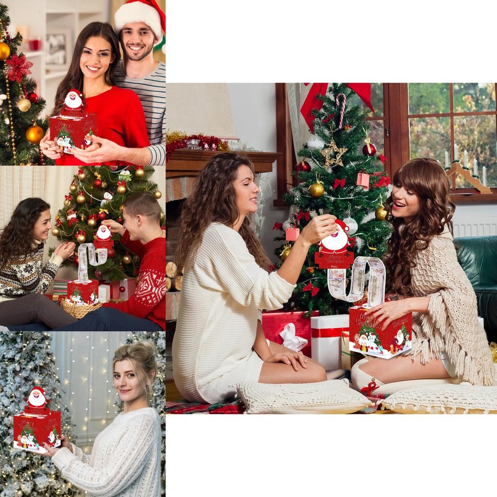 Red Christmas Main Picture Santa Claus Reindeer Pattern Paper Box For Festive Occasions