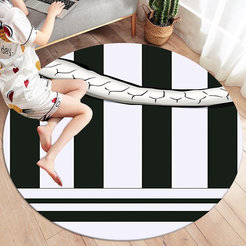 Demon Slayer Art Round Area Rug Carpet Rug For Living Room Bedroom Sofa Playroom Decor Nonslip Floor Mat