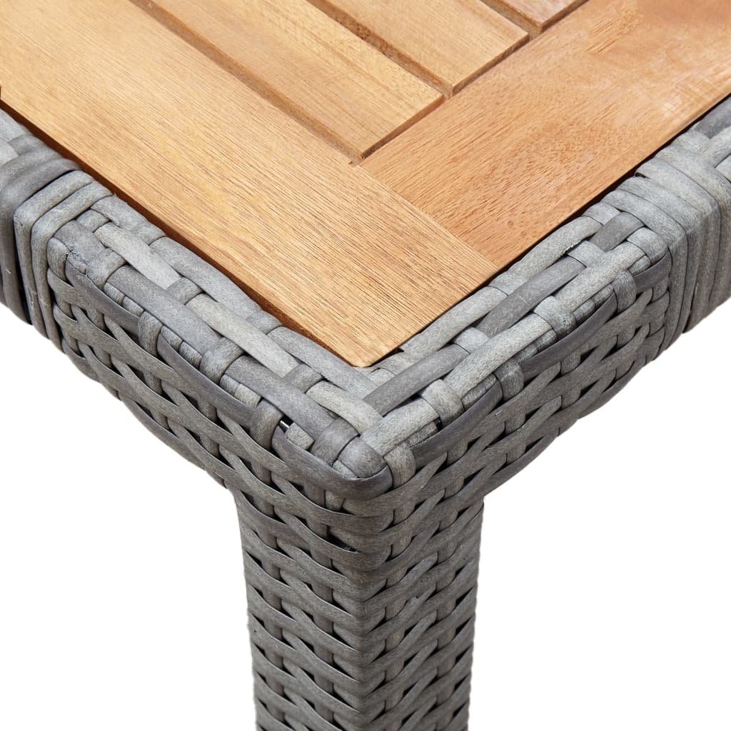 9 Piece Garden Dining Set with Cushions Poly Rattan Gray