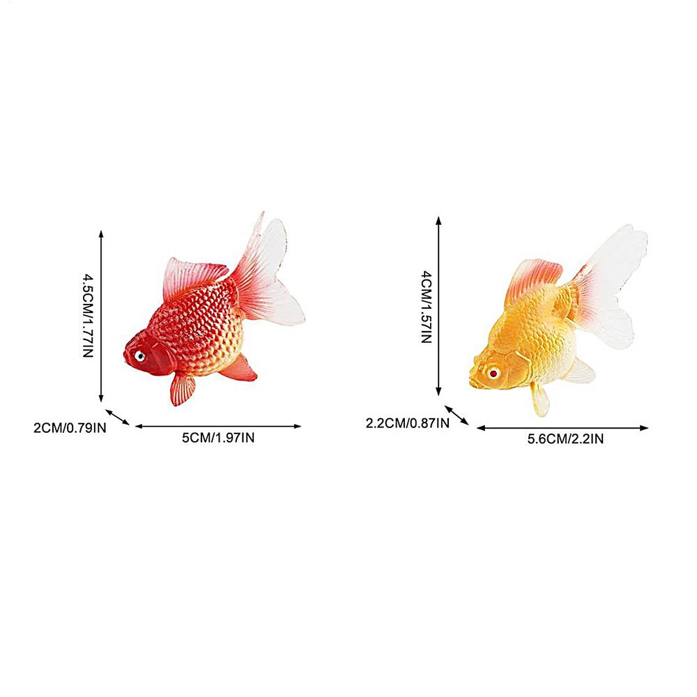 

2pcs FakeGoldfish Artificial Aquarium Plastic Fish Ornament Model Realistic Moving Fish Floating Fish Tank Decoration for Aquar