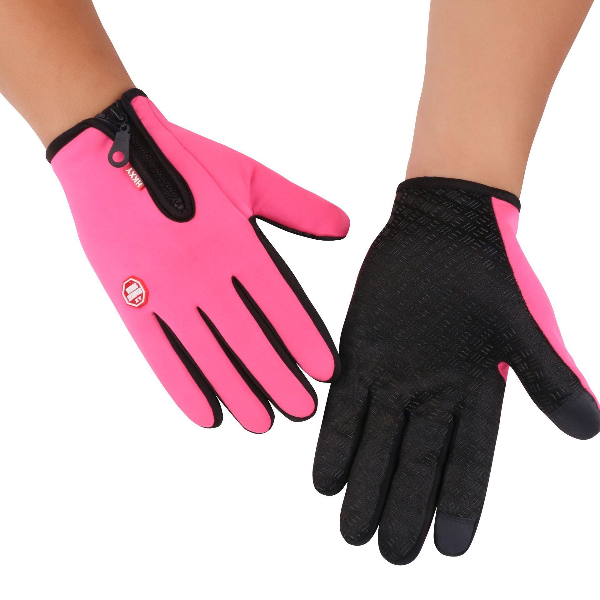 

Зимние велосипедные перчатки для мужчин женщин мотоциклетные флисовые с сенсорным экраном водоотталкивающие для катания на лыжах велоспорта ветрозащитные теплые нескользящие перчатки M