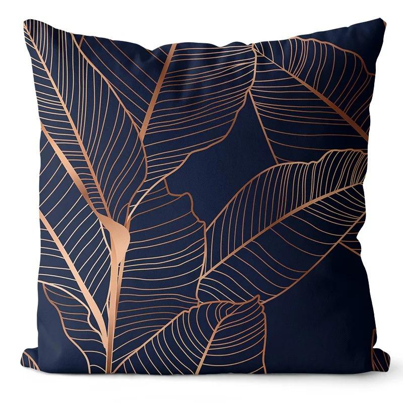 45x45 Cm Ginkgo Print Cushion Cover for Living Room Sofa Bedroom Home Decoration Square Polyester Pillowcase Waist Pillow Cover