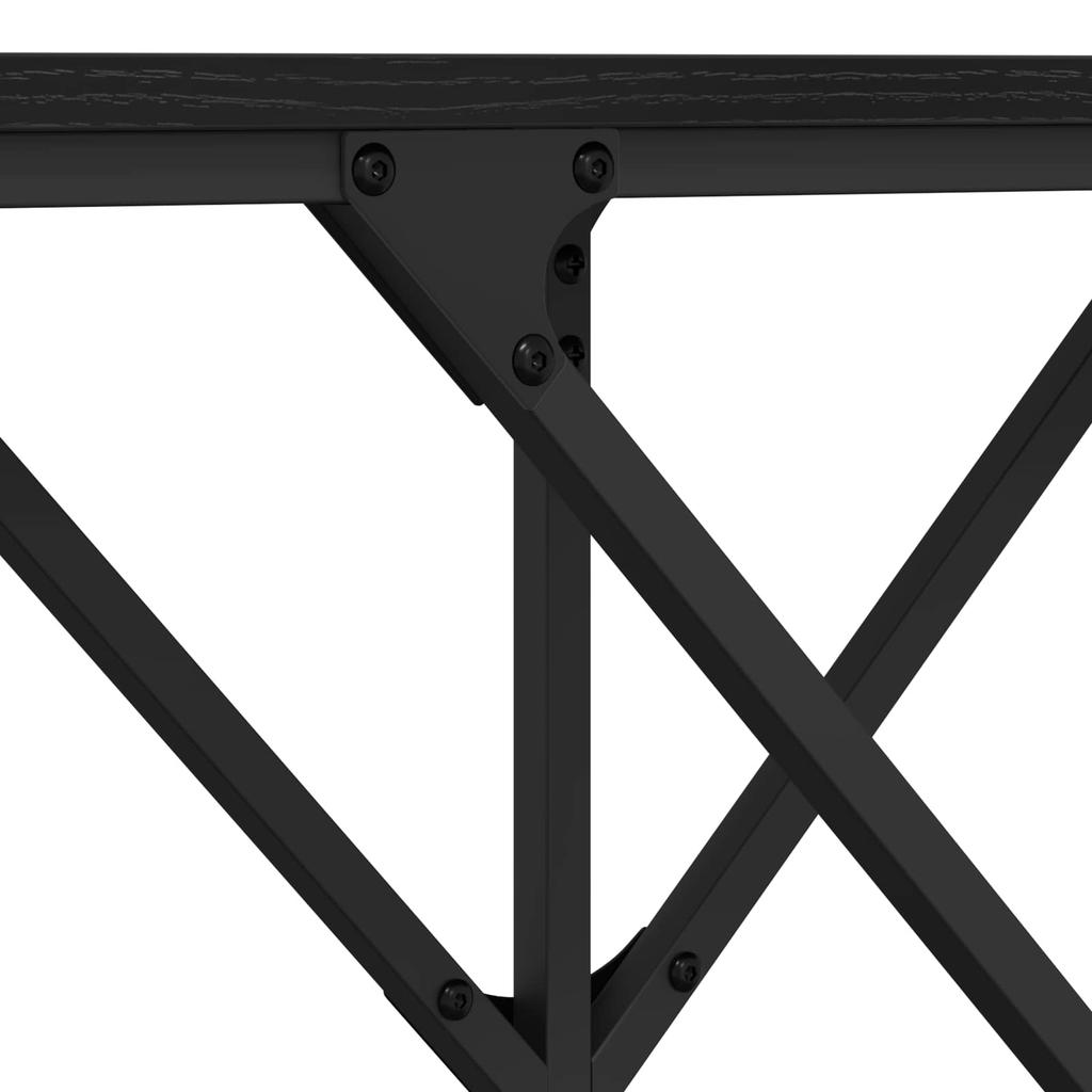 Console Table Black Oak Look 140 X 29 X 75 Cm