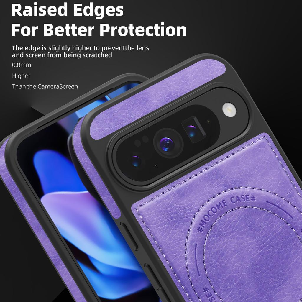 Für Google Pixel 10 Pro/Pixel 10 Hülle Kompatibel mit MagSafe Ständer Leder Handy Rückseite