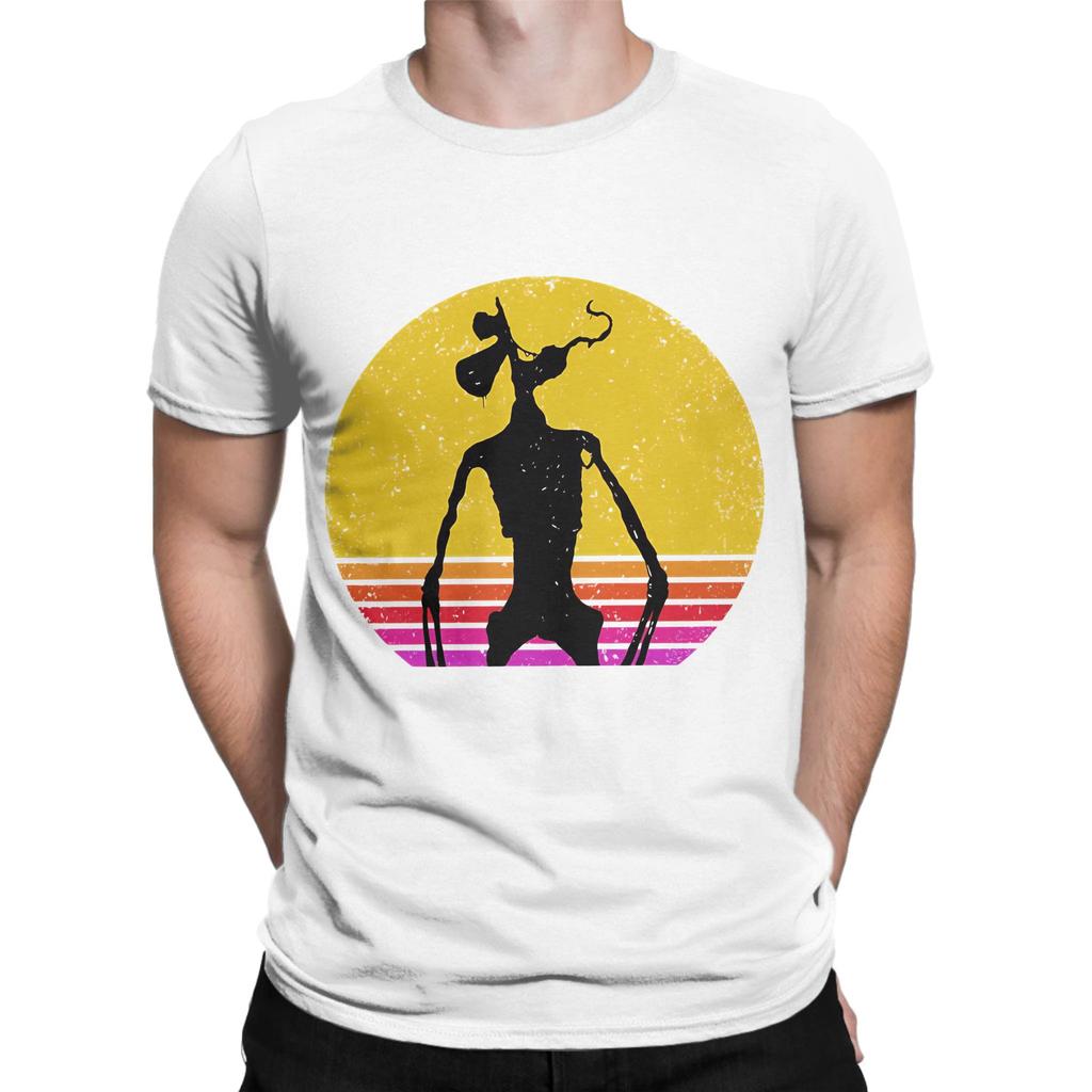 Costume Siren Head Per Bambini Ragazzi Vintage Tramonto Divertente Maglietta 100% Cotone Siren Head T-shirt Top Per Unisex