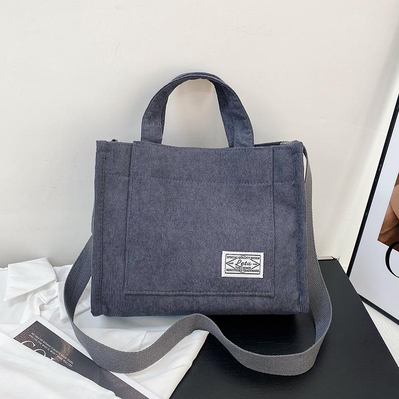 New Vintage Corduroy Tote Bag Retro Messenger Crossbody Bags Purse Casual Women Handbags Shoulder Bag Multiple Color Available