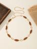 Retro Red Light Luxury Metal Adjustable Oval Waist Chain Women's Belt