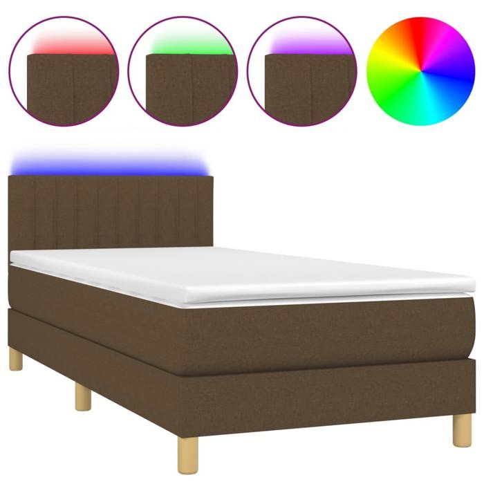 Maison Exclusive - Sommier à lattes de lit matelas et LED Marron foncé 100x200cm