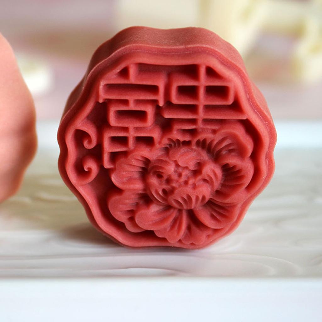 Flower Character MoonCake Molds MidAutumn Festival Mooncake Maker Cookie Stamps Hand Pressure Mooncake Bakings Tool