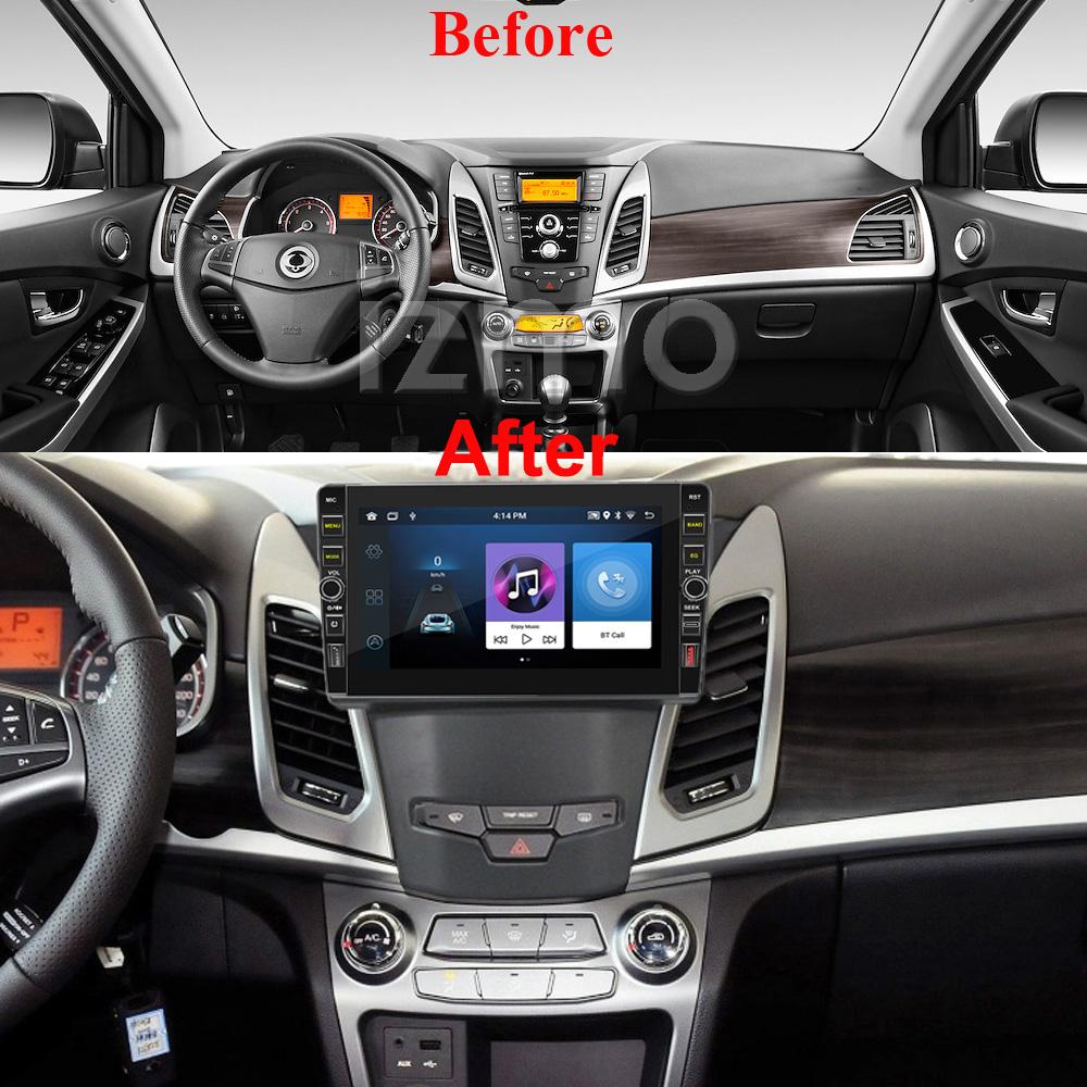 8 cali 2 Din Radio samochodowe z Androidem multimedialny odtwarzacz wideo dla SsangYong Korando 3 Actyon 2 2013-2017 z pokrętłem WiFi 1 + 32 GB