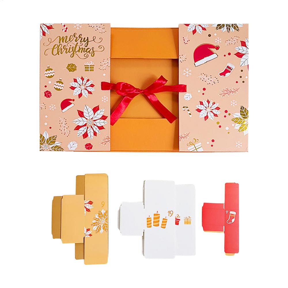 2025 Empty Advent Calendar Box 24 Days DIY Christmas Countdown Calendar Box Fillable Holiday Case for Candy Jewelry Small Gifts
