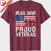 Proud Iraq Veteran Unisex Shirt Veteran Gift for Military Vet Unisex Women Combat Tops Unisex Clothes Summer Short Sleeve Tees