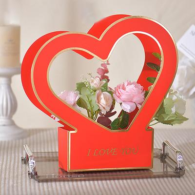 1 Stück Tragbarer Blumenkorb Rose Blumenverpackungsbox Geschenktüte Für Hochzeit Geburtstag Weihnachtsfeier Blumenstrauß Dekor Zubehör
