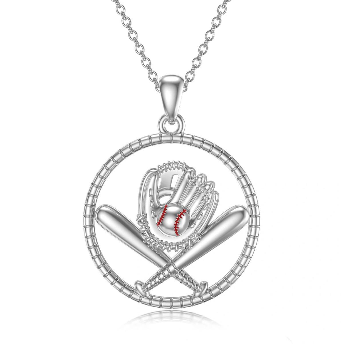 

S925 Silver Fashion Baseball Pendant Necklace 925 Silver