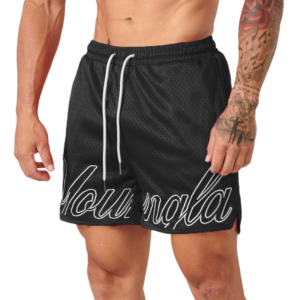 

Мужские спортивные шорты для бега, бега, спорта, фитнеса, сетчатые бермуды, мужские летние шорты для тренировок по кроссфиту, баскетбольные плавки, пляжные плавки
