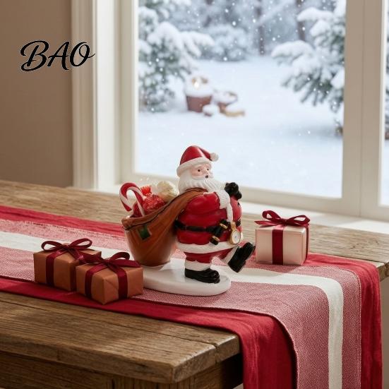 Office Desk Storage Ornament Santa Claus Candy Bowl, Resin Christmas Tabletop with Holiday Desktop Organizer Slot, Creative for Party Supplies