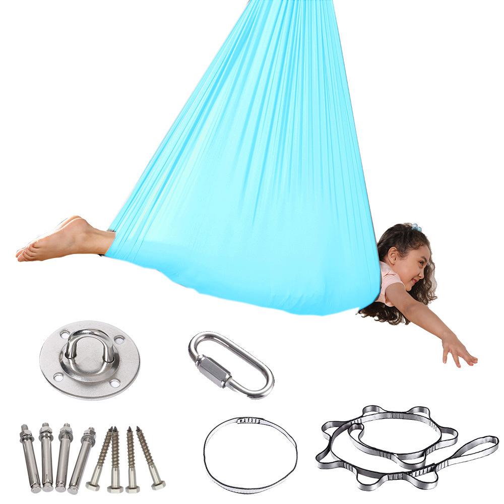 150x280cm Children Swing Resilient Indoor Hammock with Accessories Anti-Gravity Yoga Fitness Pilates Suitable for Kid and Adult