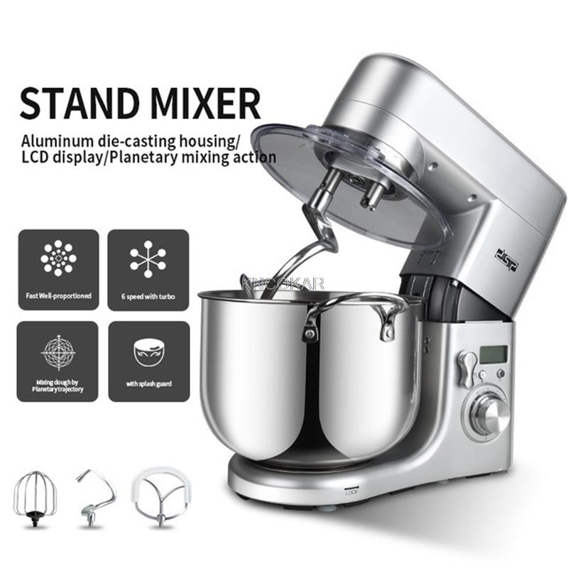 Multifunctional High-Power 10L Stainless Steel Chef Machine, Bread And Butter Mixer And Noodle Machine Egg Cream Beater 220V