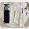 Women Aesthetic Ribbed Knit Stretch Leg Warmer Japanese Boot Cover Sweet Ruffled Lace Trim Bows Leg Sleeve Long Socks