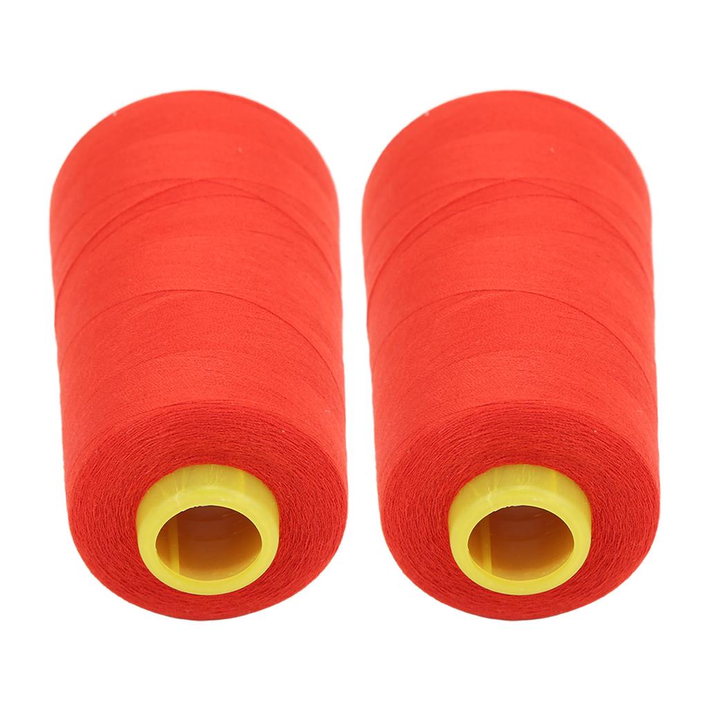 2PCS Serger Thread High Strength Sturdy Durable Polyester Red Sewing Thread for Daily Quilting