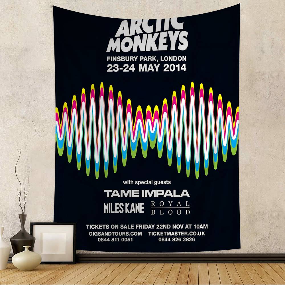 Vintage Arctic Monkeys Rock Band Music Printed Large Wall Tapestry Art Science Fiction Room Home Decor Decor Blanket