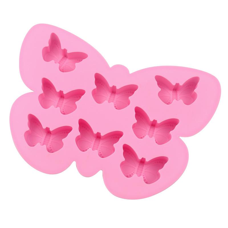 8-hole Butterfly Silicone Handmade Soap Mold Cake Chocolate Decoration Handmade Jelly Mold baking accessories Spot Wholesale