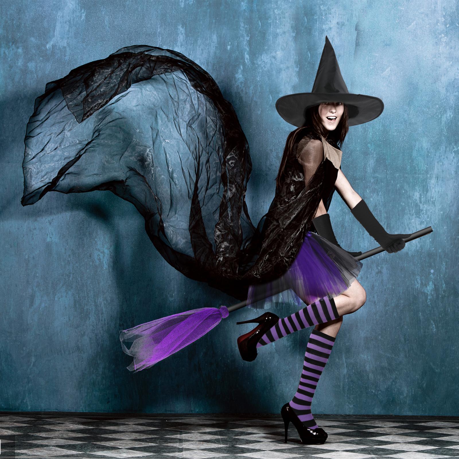 

Halloween Witch Costume Set Includes Black Witch Hat Gloves чёрный