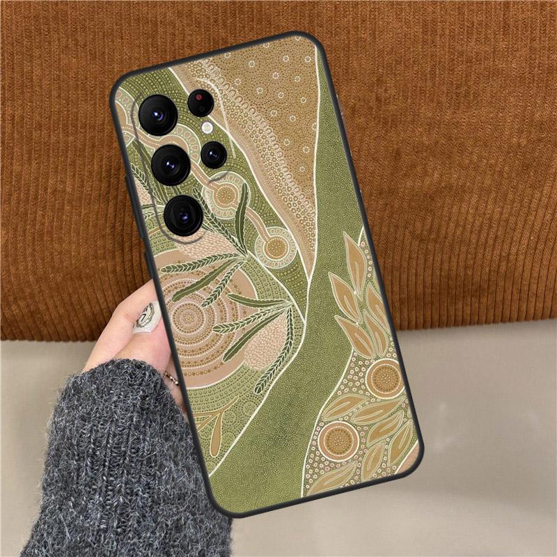 Aboriginal Art Print Phone Case For Samsung Galaxy S25 Ultra S9 S10 Plus S20 S21 S22 S23 FE S24 Ultra Back Cover