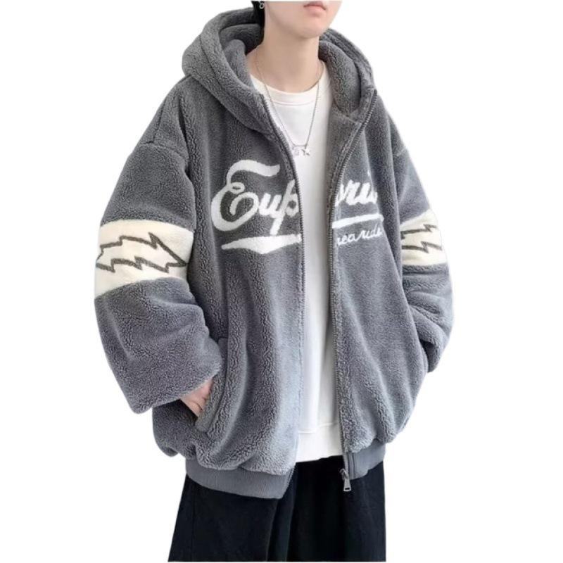 Men's Winter Thick Lambswool Coat - Korean Street Style, Loose Fit, Couples' Trend, Warm Cotton Jacket