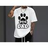 Men'S Short-Sleeve T-Shirt with Dog Dad Graphic And Fitted Shorts, a Two-Piece Casual Sports Outfit Perfect for Spring And Summer Wear