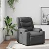 Recliner Chair Grey Synthetic Leather