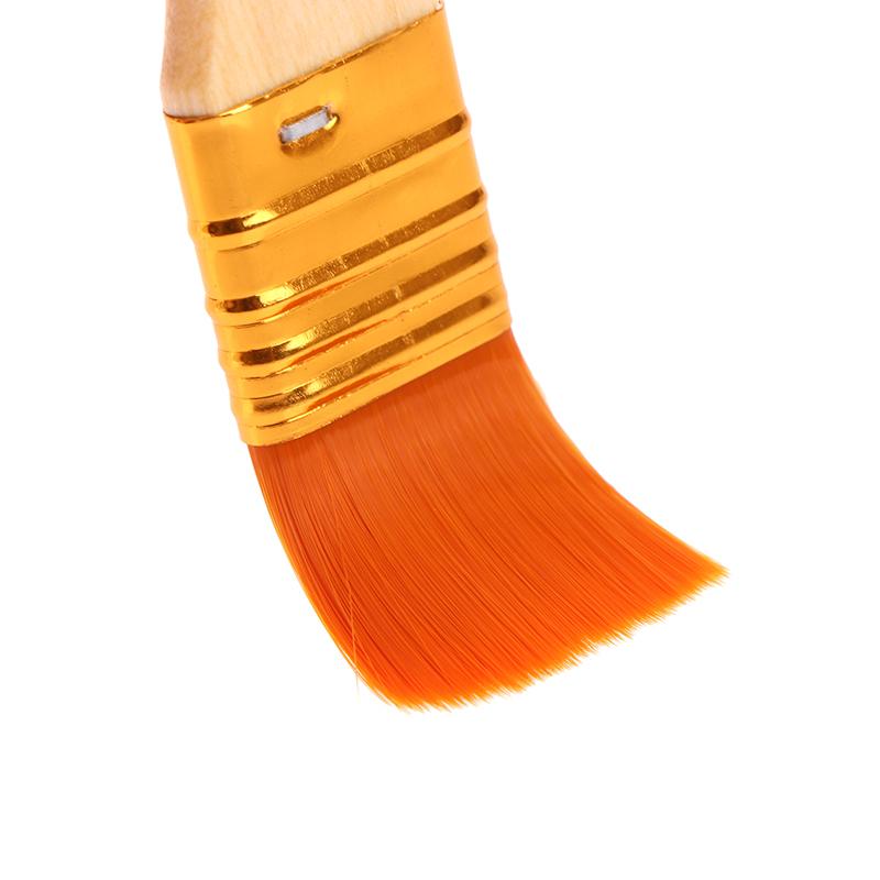 6Pcs Portable Watercolor Brushes Wooden Handle Paint Brush Oil Acrylic Painting