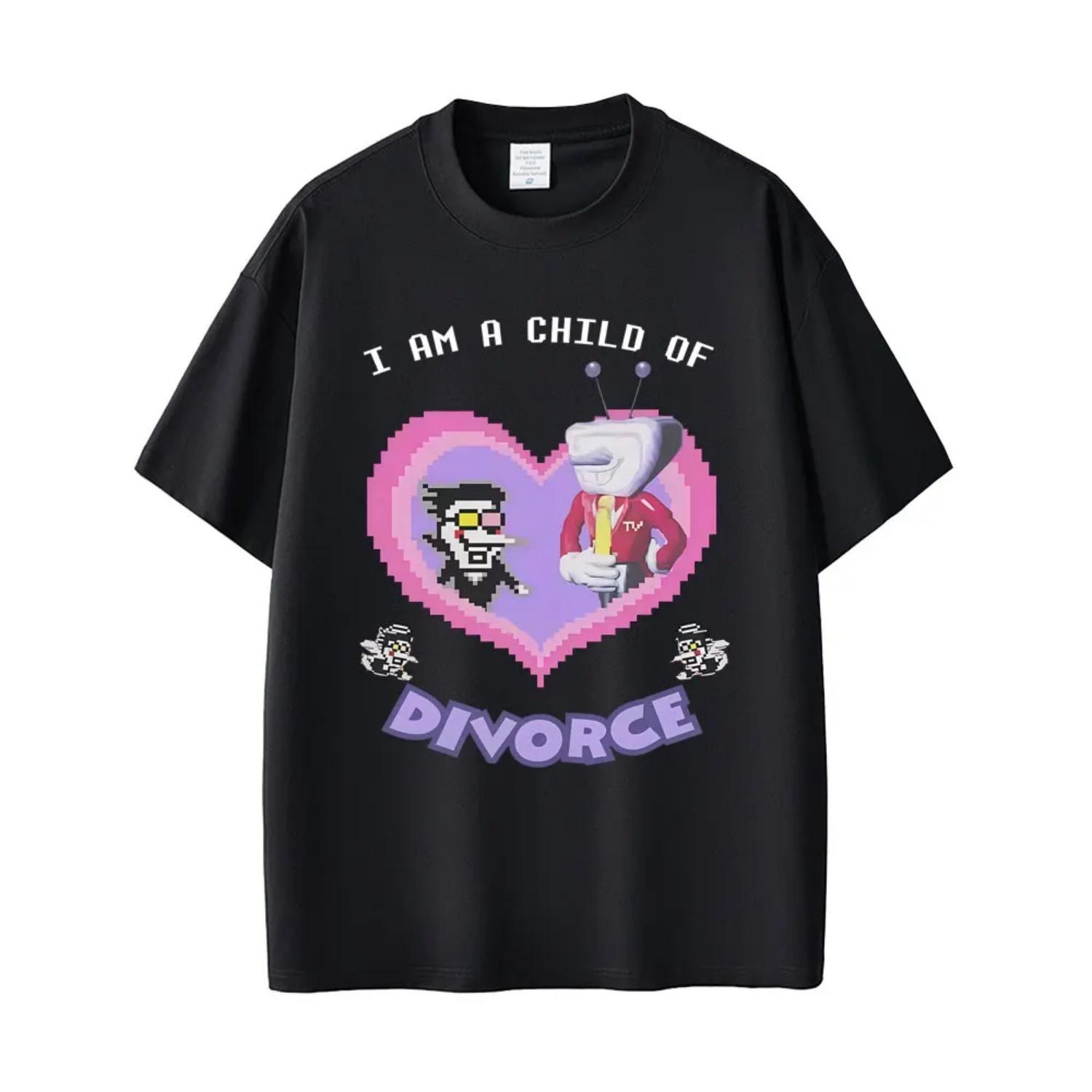 

Game Deltarune Spamton and Tenna I Am Child of Divorce Funny Meme T-shirts Casual Cotton Vintage Oversized T Shirts S чёрный